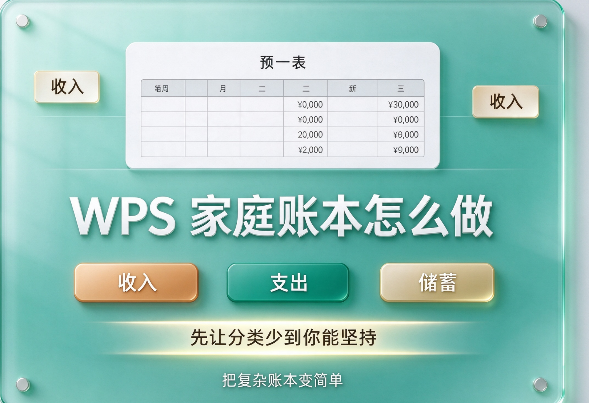 WPS 家庭账本怎么做：先让分类少到你能坚持