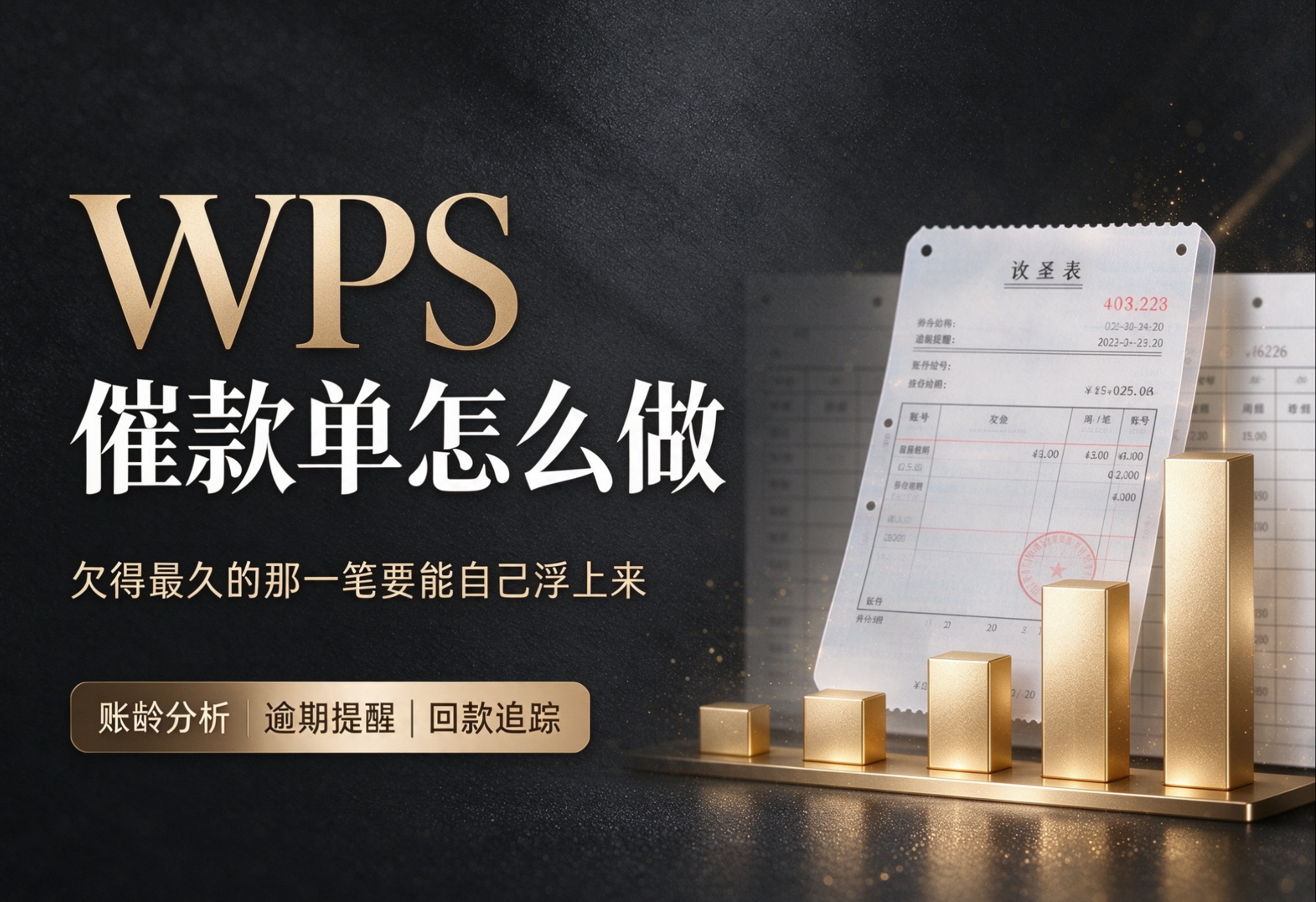  WPS 催款单怎么做：欠得最久的那一笔要能自己浮上来